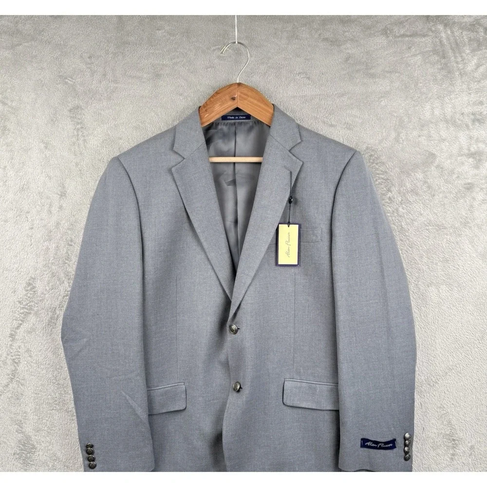 Alan Flusser Blazer Mens 44R Gray Suit Jacket‎ Business Formal Sport Coat NWT